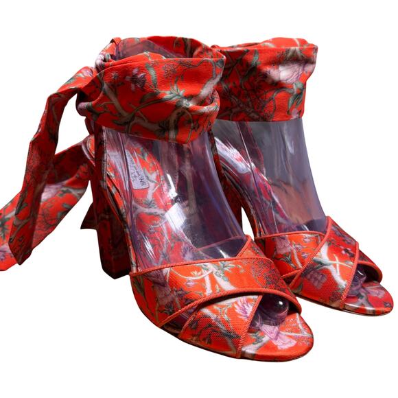 TABITHA SIMMONS X Johanna Ortiz Women's 37.5/US 7 Wrap Tie Heel Sandals Italy - Picture 8 of 16